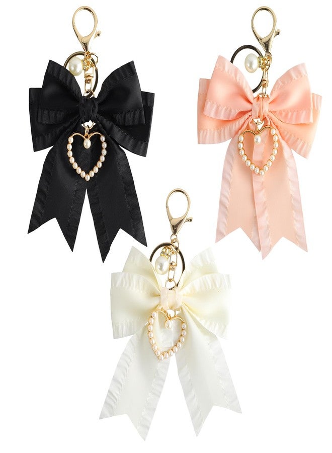 panthra 3 PCS Bow Keychain, Cute Bow Purse Charm, Purse Accessories Charms Bowknot, Aesthetic Keychain for Car Handbag Decoration Accessories - Image 1